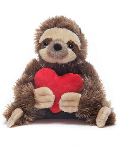 Bearington Lil’ Simon Love 6.5 Inch Sloth Stuffed Animal - Cute Plush Toy for Girls & Kids - Unique Sloth Plush Valentine’s Day Gift
