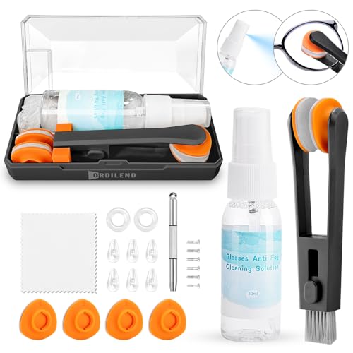 Edglete Glasses Cleaner Kit Eyeglass Cleaner - Anti Fog Eye Glass Cleaners Spray with Microfiber Lens Cleaning Cloth, Glasses Repair Kit with Screws, Portable Travel Eyeglasses Cleaning Kit with Case