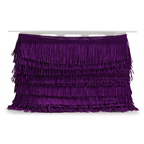Trims By The Yard 12" Chainette Fringe Trim, Polyester-Made Decorative Fringe Trim, for Costumes, Home Decor, and Party Decorations, Durable Fringes, 5-Yard Cut, Yellow