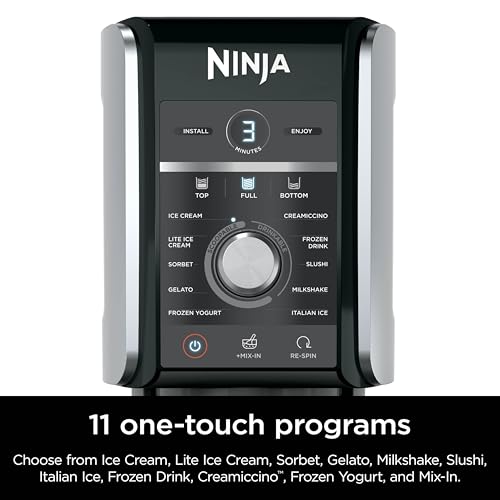 Ninja CREAMi Deluxe 11-in-1 Ice Cream & Frozen Treat Maker for Ice Cream, Sorbet, Milkshakes, Frozen Yogurt, & More, 11 Programs, XL Capacity, Silver, Includes (2) Family-Sized 24 oz. Tubs