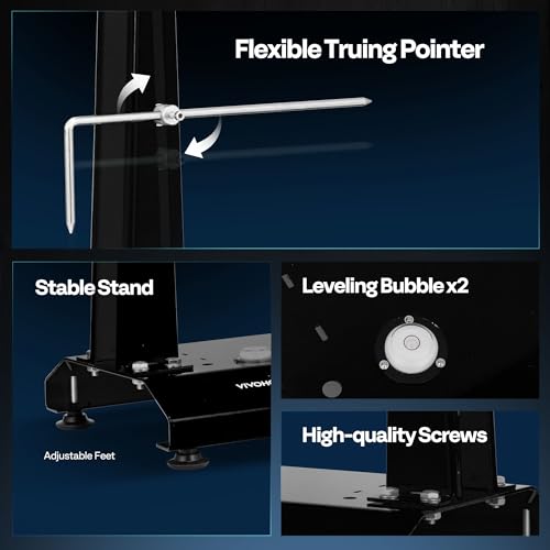 VIVOHOME Motorcycle Wheel Balancer & Truing Stand, Spin Static Truing Stand and Tire Balancing Tool for Most Motorcycles and Sport Dirt Bikes with Adjustable Centering Cones, and Truing Pointer, Black