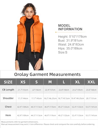 Orolay Women's Cropped Puffer Vest - Hooded Sleeveless Down Jacket Stand Collar Gilet with Pockets Black Small