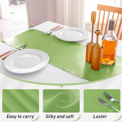 JEVIX 20 Pack Satin Table Runner 12 X 108 Inch Silk Table Runner for Party,Wedding, Birthday, Banquets,Decoration(Orange)