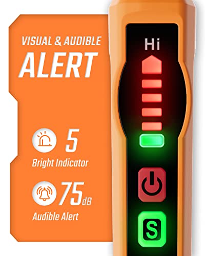 Natural Gas Detector, TopTes PT177 Gas Leak Detector with Audible & Visual Alarm, Portable Gas Sniffer to Locate Combustible Gas Leak Sources Like Methane,Propane for Home (Includes Battery x2)-Orange