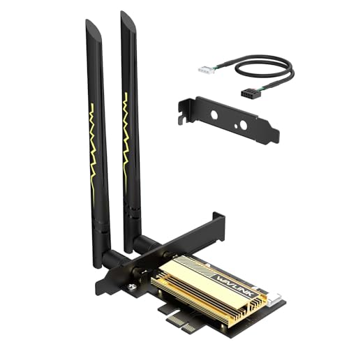 WAVLINK WiFi 6E PCIe AX5400M WiFi Card, 2024 Network Card Tri-Band AX210 Wireless Adapter with Bluetooth 5.3, MU-MIMO, WPA3, OFDMA, Low-Profile Bracket, Heat Sink