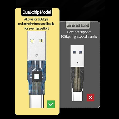 [Double Sides] USB C Female to USB Male Adapter, Type C to USB Converter, Supports USB 3.2 Speeds (10Gbps), 60W Fast Charging/Data Transfer, Compatible with Apple/iPhone/Car/Samsung