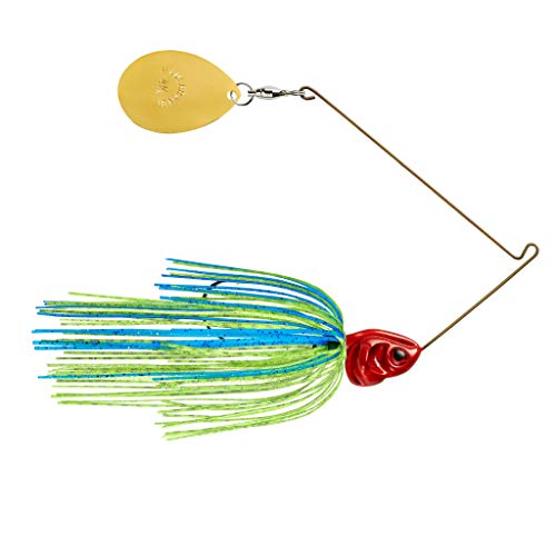 Booyah Covert-Blue Chart/Rd Hd, 1/2Oz #5 Gld Col, Blue Chartreuse/Red Head
