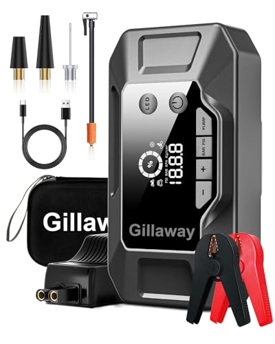 Q11 4000A Car Jump Starter with Air Compressor Combo 150PSI, Portable Car Battery Jump Starter Battery Pack (10L Gas/8.0L Diesel), Car Battery Charger Jump Starter Tire Inflator LED Light (4000A)