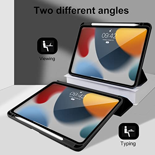 MYGROO case for iPad Air 11 Generation 2024/2025 M3/2 with Pencil Holder, Slim Smart Cover with Clear Back Shell for iPad Air4/5/6 Case 10.9 Inch 2022,Support Wireless iPad Pencil Charging