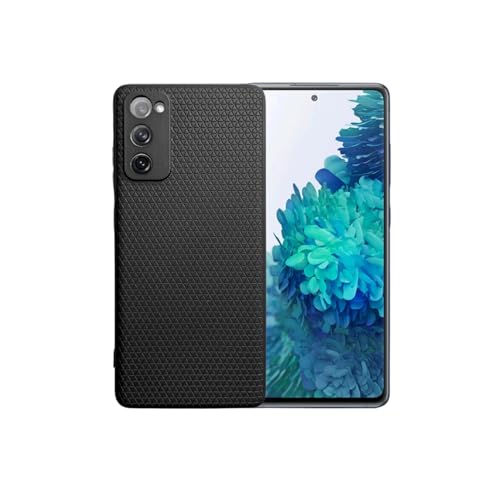 Casecious Compatible with Samsung Galaxy S20 FE or S20 FE 5G or S20 FE 2022 Crossline Slide Grids Soft Slim TPU Cell Phone Mobile Basic Back Case Cover (Black)
