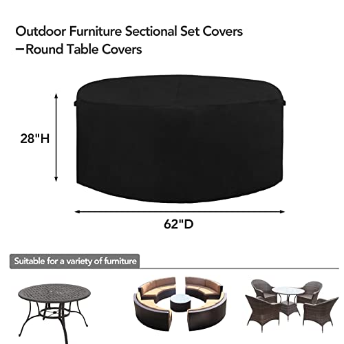 Easy-Going 600D Heavy Duty Patio Furniture Cover, Outdoor Rectangular Table and Chair Set Cover, Waterproof Outdoor Sectional Set Cover (111" L x 74" W x 28" H, Camel)