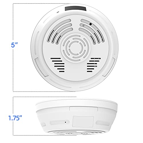 Dummy Smoke Detector 32Gb Included WiFi Motion Detection Surveillance Camera Night Vision w. 180 Days Standby Battery & Magnetic Pads Recessed Light Trim Installation Tool (Side View)