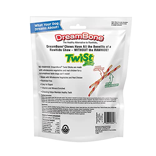 SmartBones Smart Twist Sticks, Rawhide Free Dog Chew Sticks, Made With Real Chicken, 50 Sticks (Pack of 1)