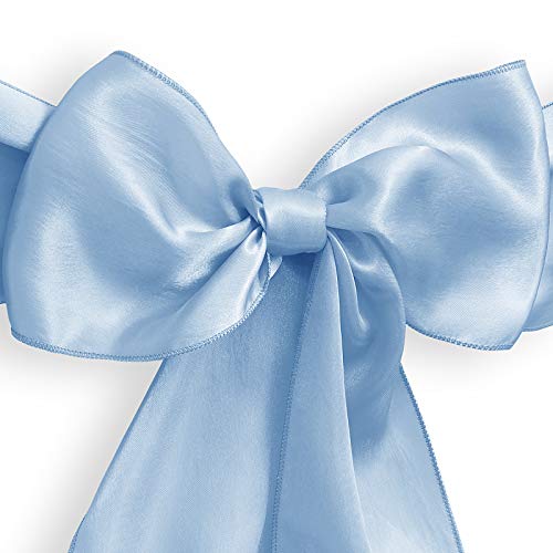 Lann's Linens - 10 Elegant Satin Wedding/Party Chair Cover Sashes/Bows - Ribbon Tie Back Sash - Red