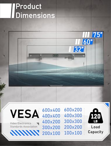 No Stud TV Wall Mount,No Drill TV Mount for 22-55 in,Drywall Studless TV Wall Mount with Clear Instructions,Low Profile TV Mount with Sturdy Design,Easy to Install for Bedroom,Living Room