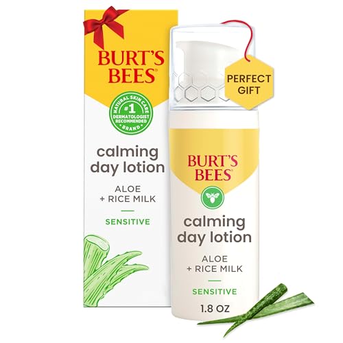 Burt's Bees Valentines Day Gifts, Calming Day Face Lotion With Aloe and Rice Milk, Soothing Face Lotion for Sensitive Skin, 98.9 Percent Natural Origin Skin Care, 1.8 oz. Bottle