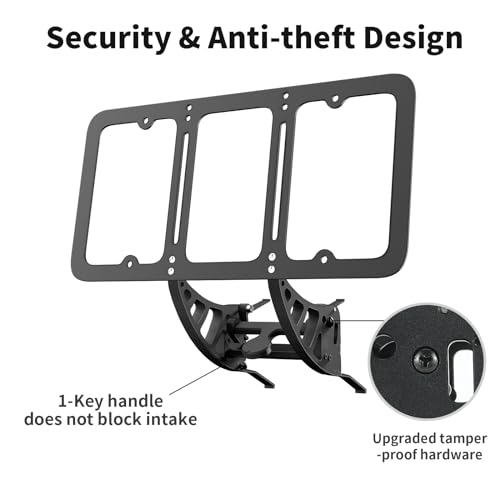 TesFram 2023-2017 Model 3 License Plate Mount, Height-Adjustable & NO Drilling Front License Plate Holder with Anti Theft Features (Not Compatible with Highland Version)