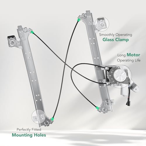 YHTAUTO Rear Driver Side Power Window Regulator With 2-Pin Motor Assembly for Chevy Silverado & GMC & Cadillac Models, Silverado/Sierra 1500 2500 HD 3500, Suburban/Avalanche/Yukon XL, Escalade ESV EXT
