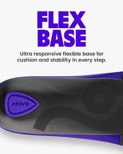 MOVE Game Day - Performance and Comfort Insoles - Plantar Fasciitis, Running, Shock Absorption, Flat Feet, Arch Support, Basketball, Active Lifestyle, Walking and Athletics (M 4-4.5 / WM 5.5-6)