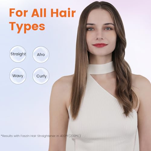 Faszin Professional Hair Straightener, 1.65inch Wide-Plate, Titanium Negative Ion Flat Iron, 30s Rapid Heating, LED Real-Time Temp Display, Wide Voltage & 10 Adjustable Temperature Levels (260-450℉)