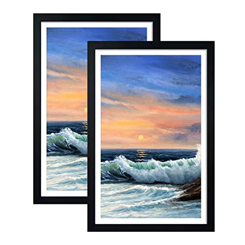 LUCKYLIFE 12x16 Frame Black for Wall Mounting, 2 Pack