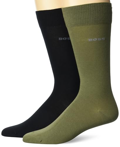 BOSS 5-Pack Solid Cotton Socks, Black Currant, Light Pistachio, Green Spinach, Light Blue Berry, 7-13