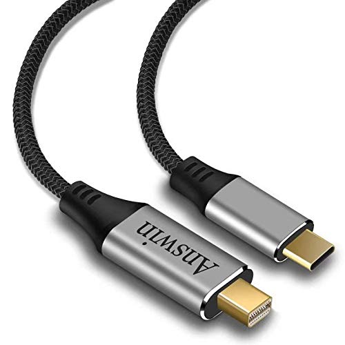 Answin USB C to Mini DisplayPort, 6Ft 4K@60Hz Thunderbolt 3 to Mini Displayport Cable Compatible for iPhone 15 Series, M1/2 MacBook Pro, Surface Book 2, Galaxy S24/S23, Steam Deck and Rog Ally