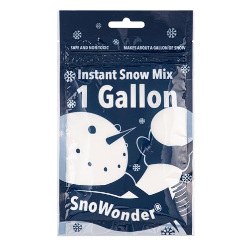 SnoWonder Instant Snow Fake Artificial Snow, Also Great for Making Cloud Slime - Mix Makes 1 Gallons of Fake Snow