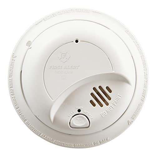 First Alert 9120BFF/ SMI100-AC Smoke Detector, Hardwired Alarm with Battery Backup, White, 1-Pack