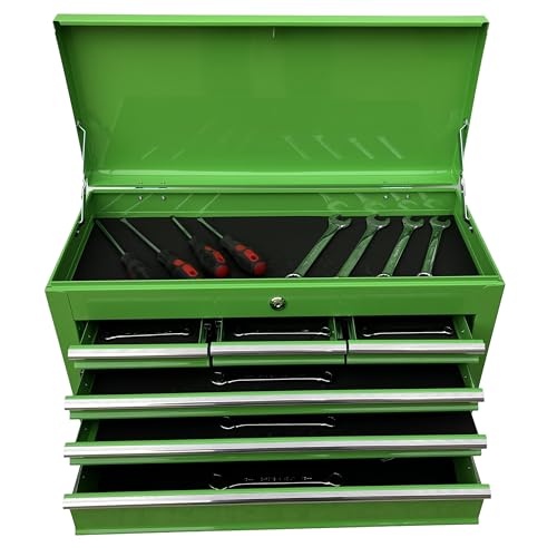 Workington Portable Metal Tool Chest with 6 Drawers, 24" 6-Drawer Tool Chest Cabinet with Ball Bearing Drawer Slides, Steel Tool Storage Box Organizer 4005 Pink