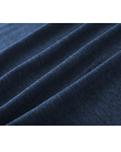 ZILIN Women's Faux Suede Elbow Patch T-Shirt Long Sleeve Letter Print Tunic Shirts Tops (Blue, M)