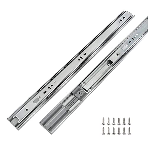 LONTAN 1 Pair 12 Inch Side/Rear Mount Soft Close Drawer Slides 9.76" Extension 3 FOLD Drawer Glides - 4502S3-12 Drawer Slides Bottom Mount Heavy Duty 100 LB Drawer Runners