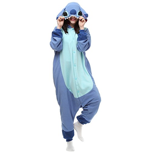 Wishliker Adult Onesie Animal Pajamas Halloween Cosplay Costumes Party Wear Skyblue XS