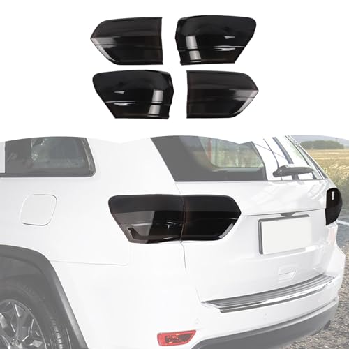 RT-TCZ Smoked Black Tail Light Lamp Cover Guard Trim Decoration Exterior Accessories for Jeep Grand Cherokee 2014-2020