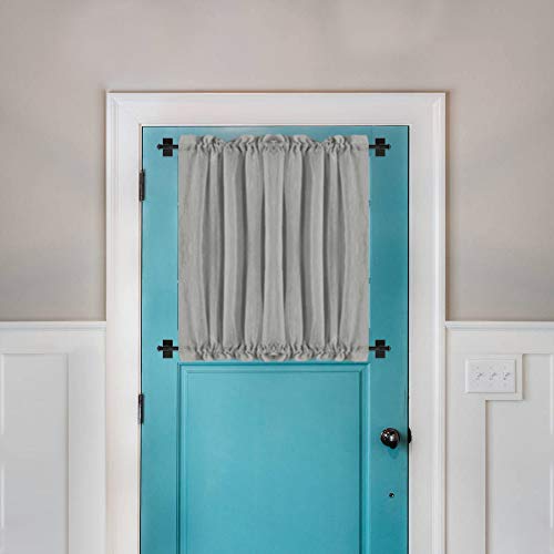 H.VERSAILTEX 2 PACK Magnetic Curtain Rods for Metal Doors Multi-Use Rods for Small Windows Cafe Sidelight and Iron Steel Places, Tool Free with Square Finials (Adjust from 9 to 16 Inch, Black)