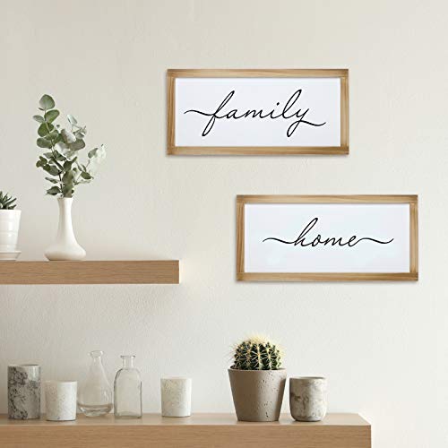 EXCELLO GLOBAL PRODUCTS 8x17 Wood Framed Signs: Ready to Hang Decor for Home or Office (Home & Family)