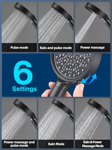 Cobbe Filtered Shower Head with Handheld, 6 Spray Modes, Water Softener Filters - Remove Chlorine, Reduce Dry Skin - Brushed Nickel