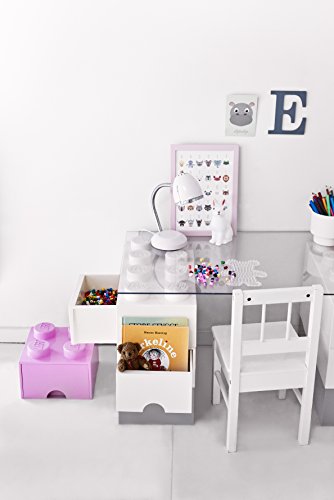 LEGO Brick Drawer, 4 Knobs, 1 Drawer, Stackable Storage Box, Aqua Mint Green