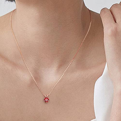 SMILEST October Birthstone Necklace for Women, Pink Corundum Necklace 925 Sterling Silver October Birthstone Jewelry for Women Mom Birthday Gifts for Her Mom Wife Heart Pink Pendant Necklaces