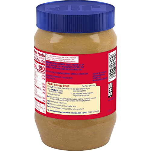 Jif Extra Crunchy Peanut Butter, 40 Ounces, 7g (7% DV) of Protein per Serving, Packed with Peanuts for Extra Crunch, No Stir Peanut Butter