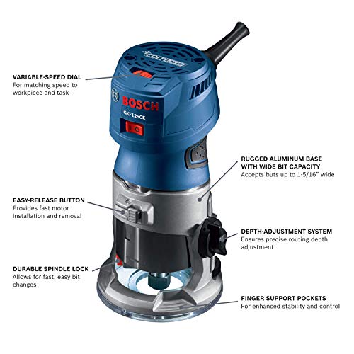 BOSCH GKF125CEN 1.25 HP (Max) Variable-Speed Palm Router Tool