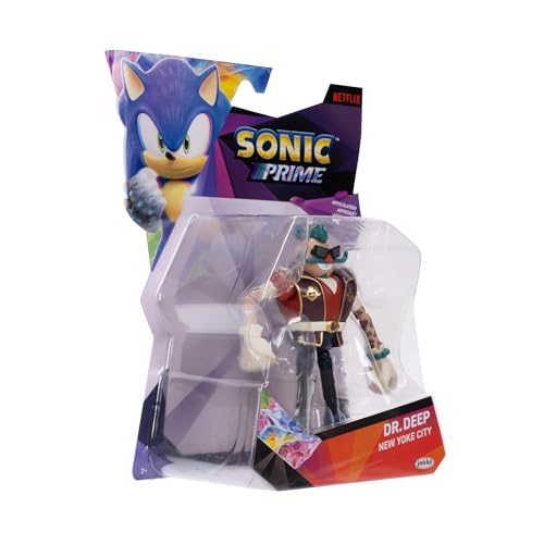 Sonic Prime 5-inch Dr. Deep - New Yoke City Action Figure 13 points of Articulations. Ages 3+ (Officially licensed by Sega and Netflix)