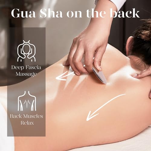 BAIMEI Gua Sha Facial Tool Stainless Steel Metal Gua sha for Self Care, Guasha Tool for Face and Body Treatment, Back Muscles Pain Relief, Gift for Men Women