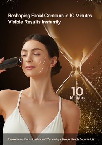 INIA Microcurrent Facial Device, 3-in-1 Facial Massager Red Light Therapy Beauty Device for Face and Neck Skin Rejuvenation Lifting, Tightening, Infusing, Effective Wrinkle and Puffiness Reduction