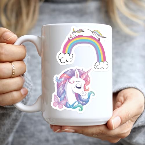 Unicorns Stickers 100 Pcs Waterproof Vinyl Stickers for Water Bottles Pink
