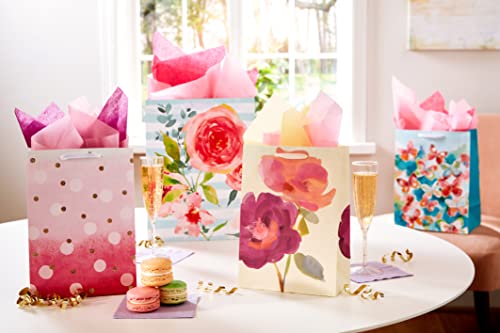 American Greetings Gift Bags For Her For Birthdays, Weddings, Bridal Showers, Baby Showers And All Occasions (6 Bags, 3 Medium 10" and 3 Large 13")