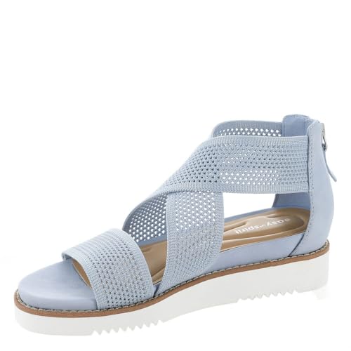 Easy Spirit Women's Wander2 Flat Sandal, Silver, 8.5