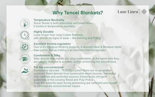 LANE LINEN Cooling Blanket for Hot Sleepers Twin Size - Lightweight Summer Blanket with Rayon Derived from Eucalyptus - Soft, Cool & Breathable - Cold Blankets for Night Sweats - 88"x88", Windowpane