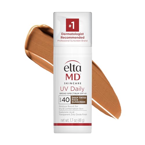 EltaMD UV Daily SPF 40 Deep Tint Face Sunscreen Moisturizer, Lightweight Deep Tinted Sunscreen for Face, 1.7 oz Pump