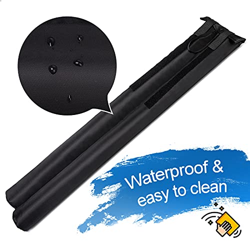 MAXTID Large Door Draft Stopper 30 Inch for Small Size Bedroom Door, Fits 1 to 1.7" Gaps Draft Light Blocker Black Gap Stoppers Door Draft Guard for Bottom of Doors Adjustable Twin Sided Doors Draft